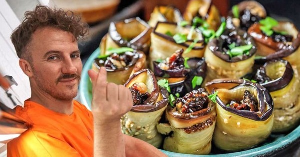 Рулетики из баклажанов с орехами и черносливом Рулетики из баклажанов с орехами и черносливом