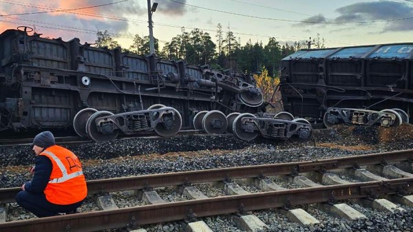 Два вагона грузового поезда сошли с рельсов в Ленинградской области
